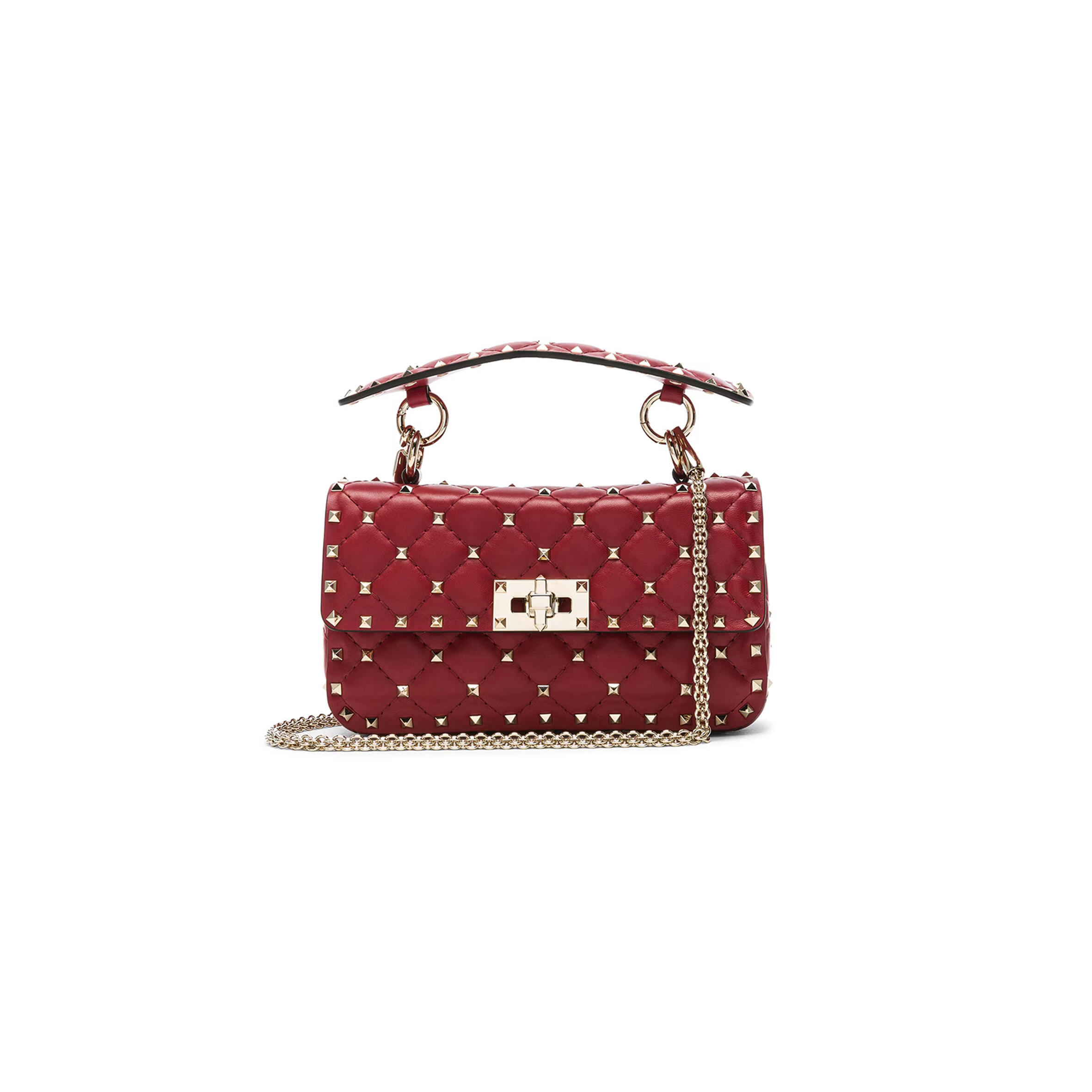 Va1e*ntin0 small nappa rockstud spike bag w2b0123napwu3 (20*11.5*5cm)